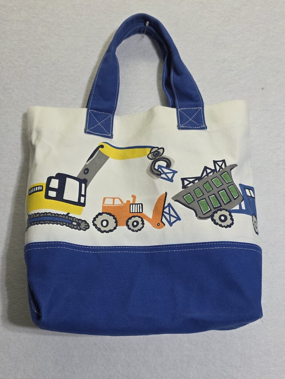 POTTERY BARN KIDS JAX CONSTRUCTION PREPPY ICONIC CANVAS TOTE BAG